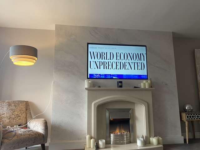 Marble effect venetian plaster media wall edinburgh